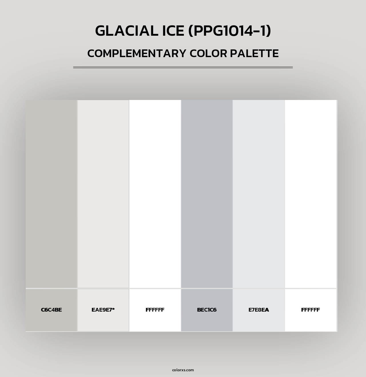 Glacial Ice (PPG1014-1) - Complementary Color Palette