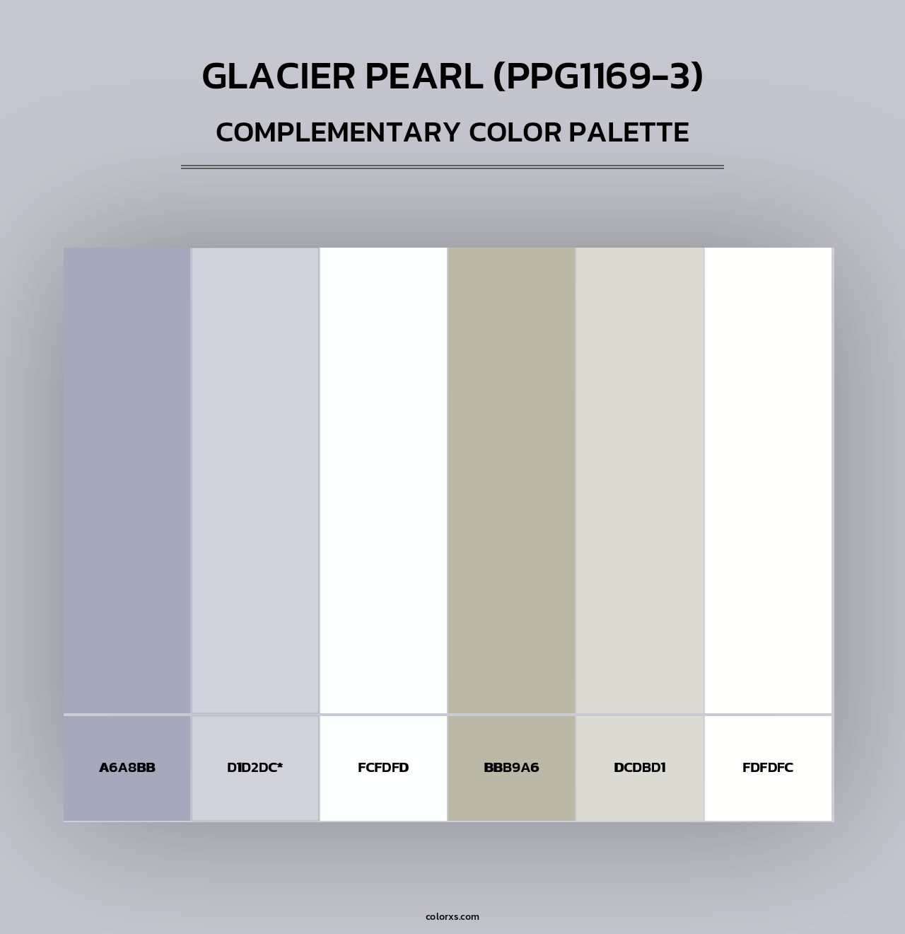 Glacier Pearl (PPG1169-3) - Complementary Color Palette