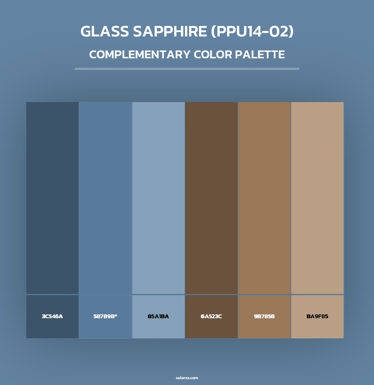 Glass Sapphire (PPU14-02) - Complementary Color Palette