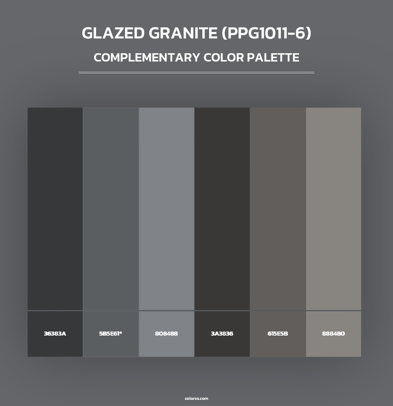 Glazed Granite (PPG1011-6) - Complementary Color Palette