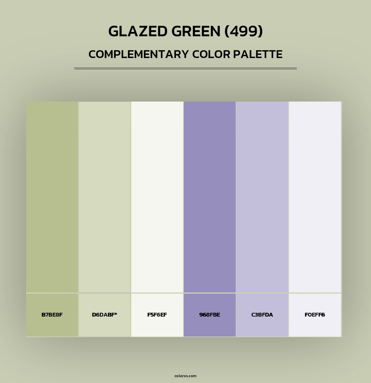 Glazed Green (499) - Complementary Color Palette