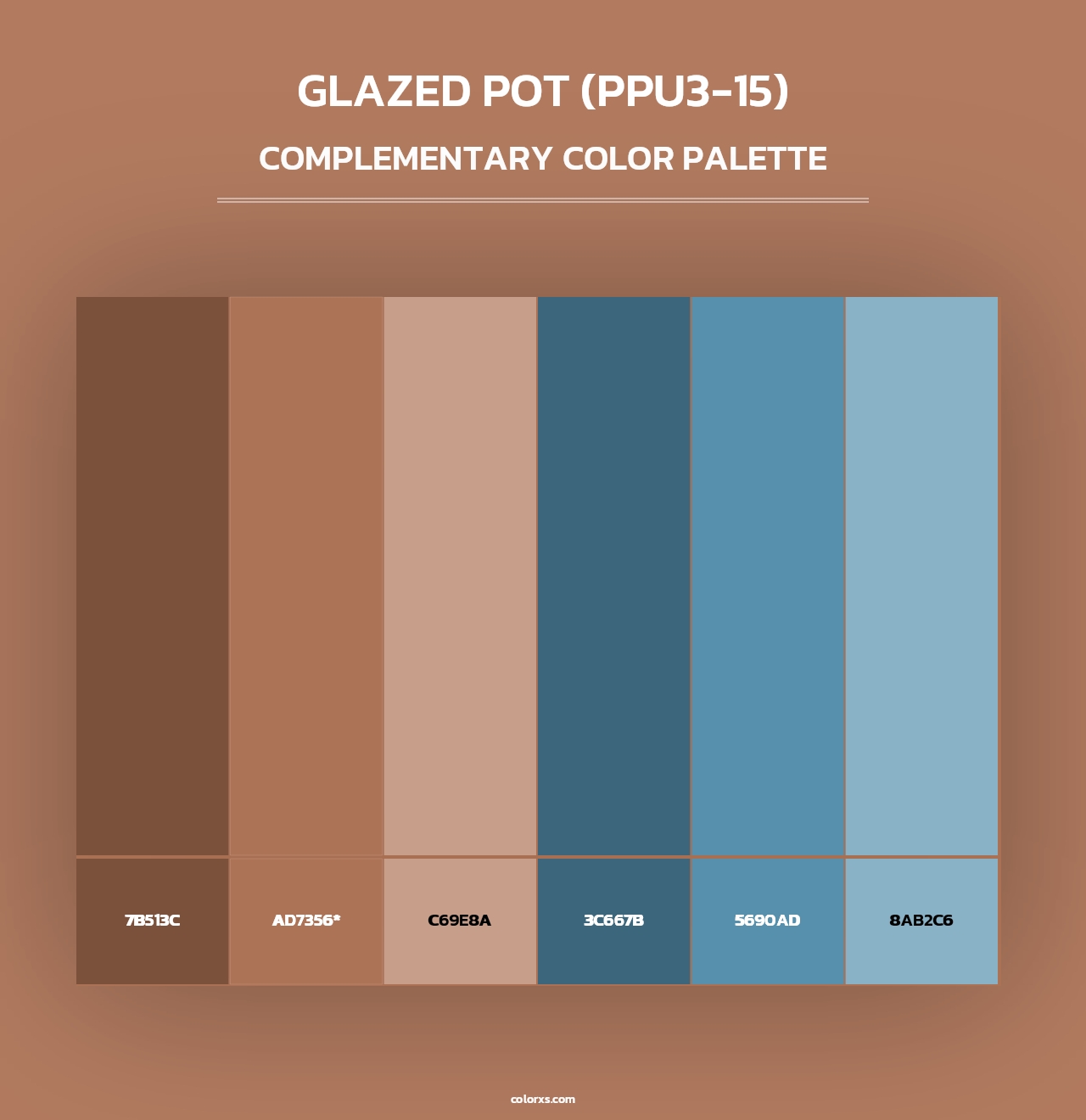 Glazed Pot (PPU3-15) - Complementary Color Palette
