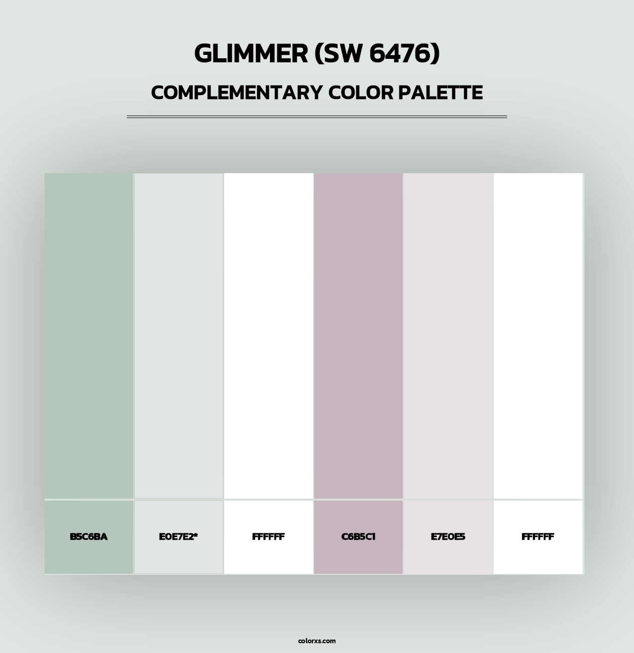 Glimmer (SW 6476) - Complementary Color Palette