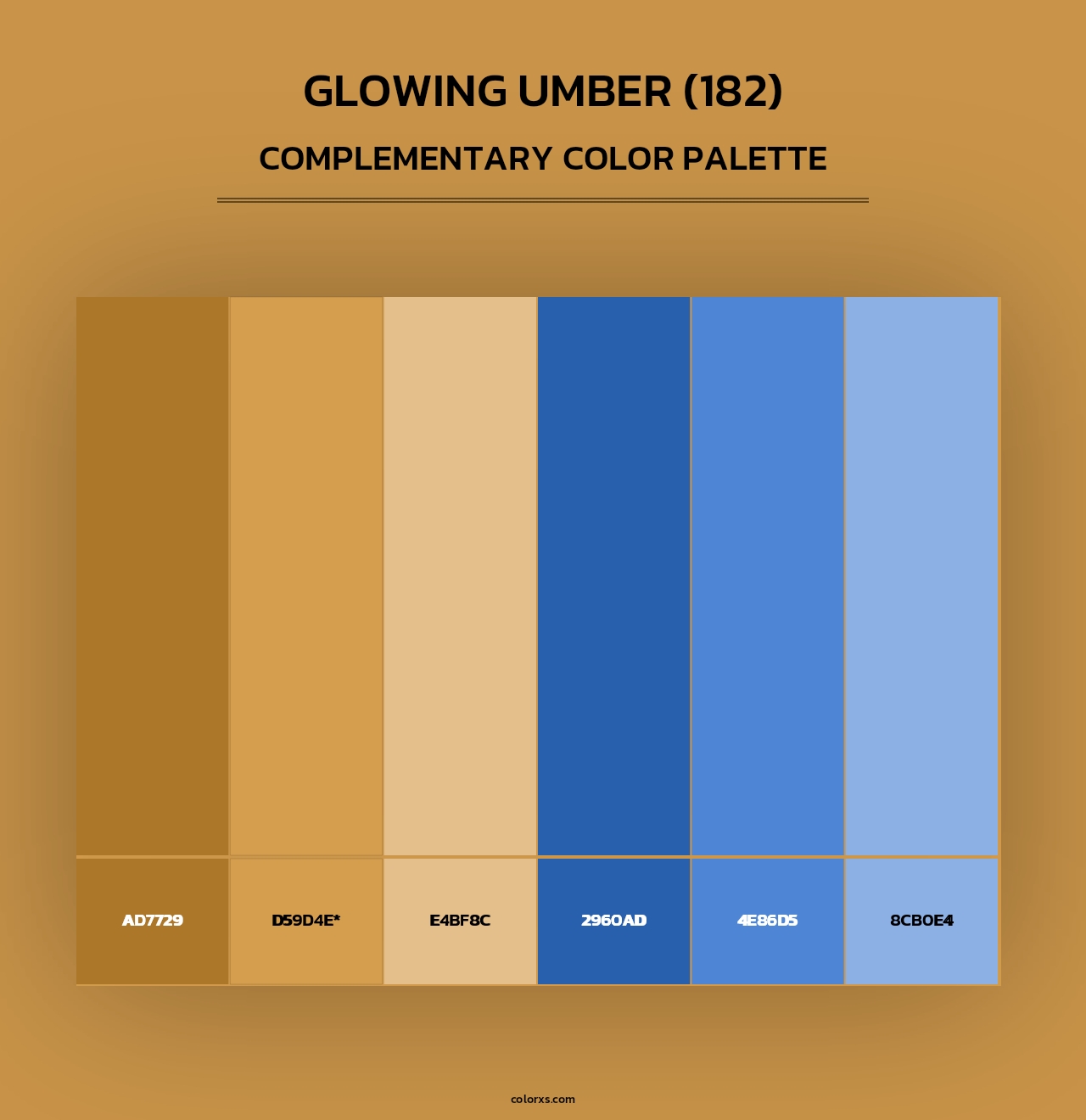 Glowing Umber (182) - Complementary Color Palette