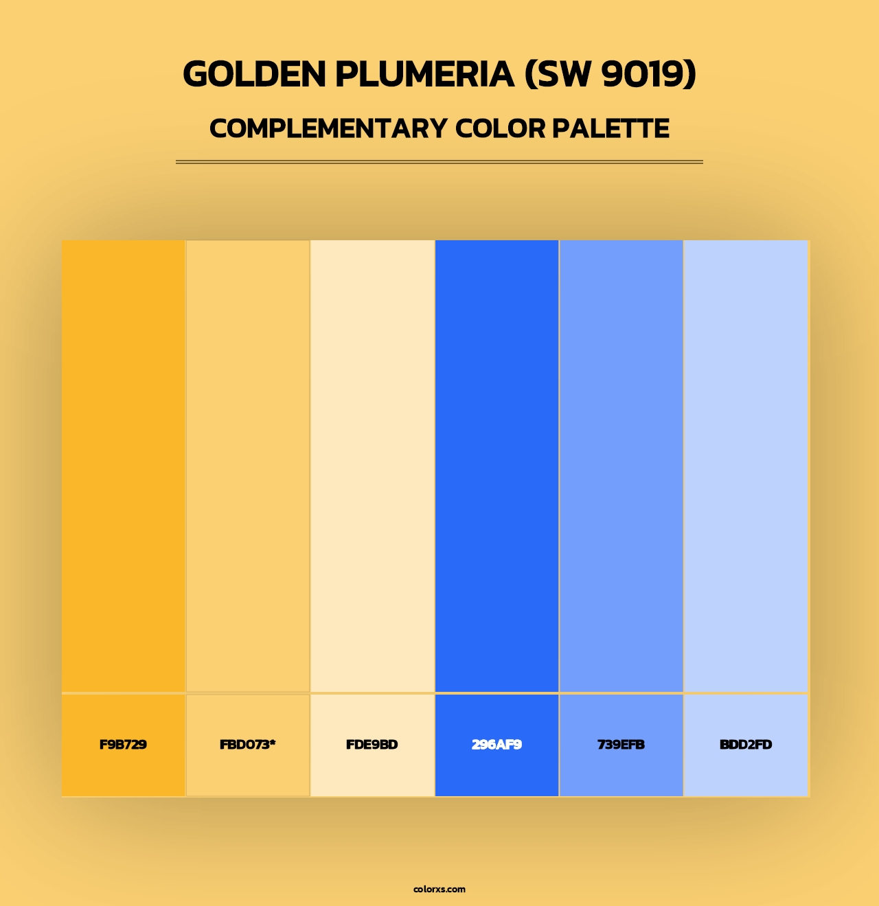 Golden Plumeria (SW 9019) - Complementary Color Palette