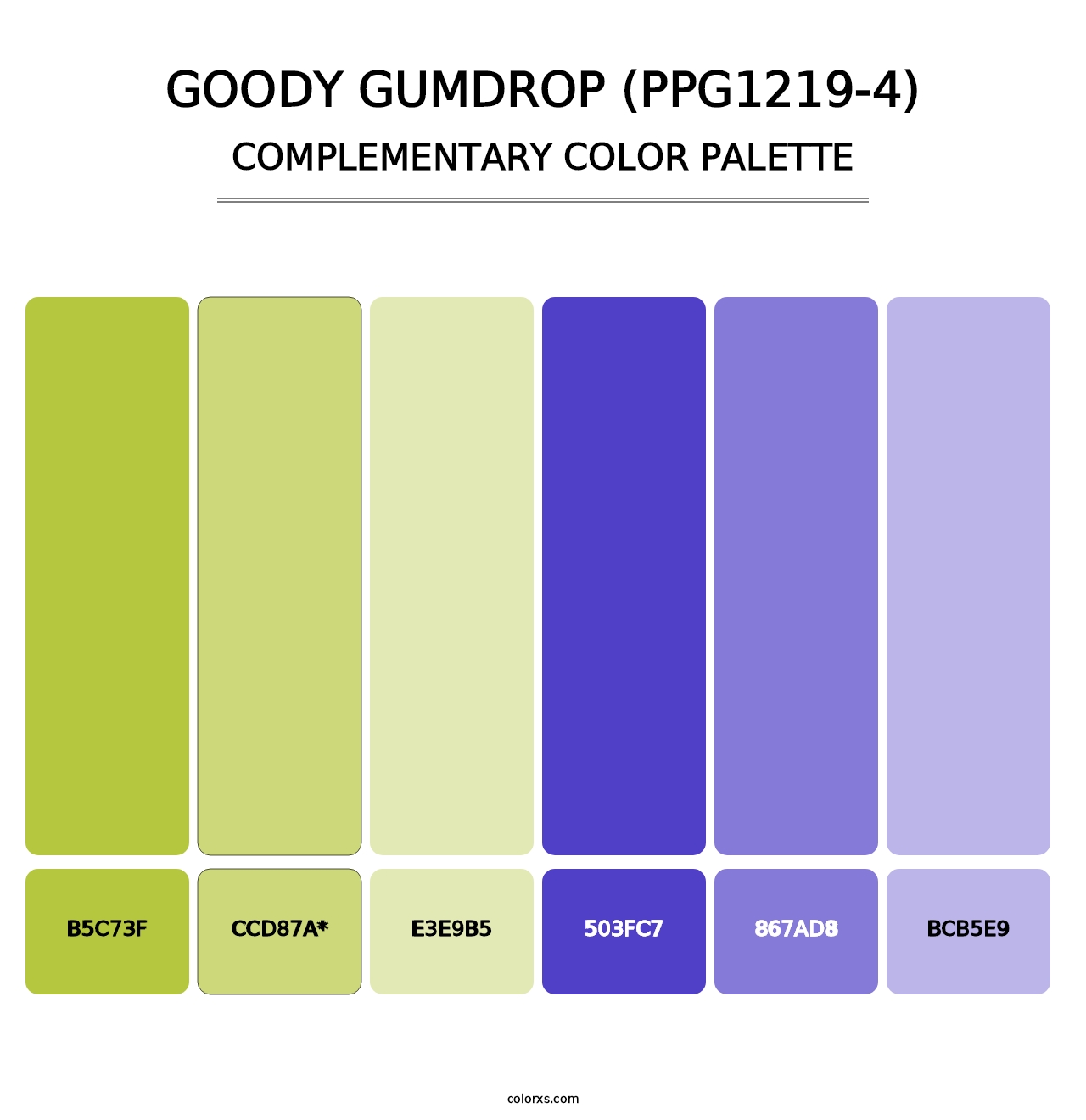 Goody Gumdrop (PPG1219-4) - Complementary Color Palette