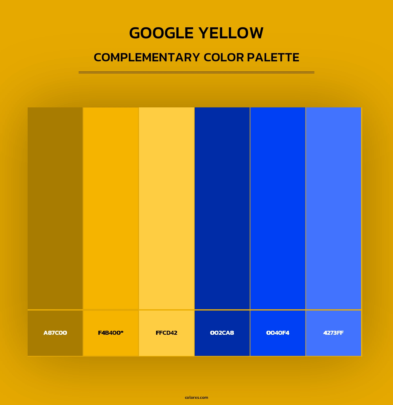 Google Yellow - Complementary Color Palette