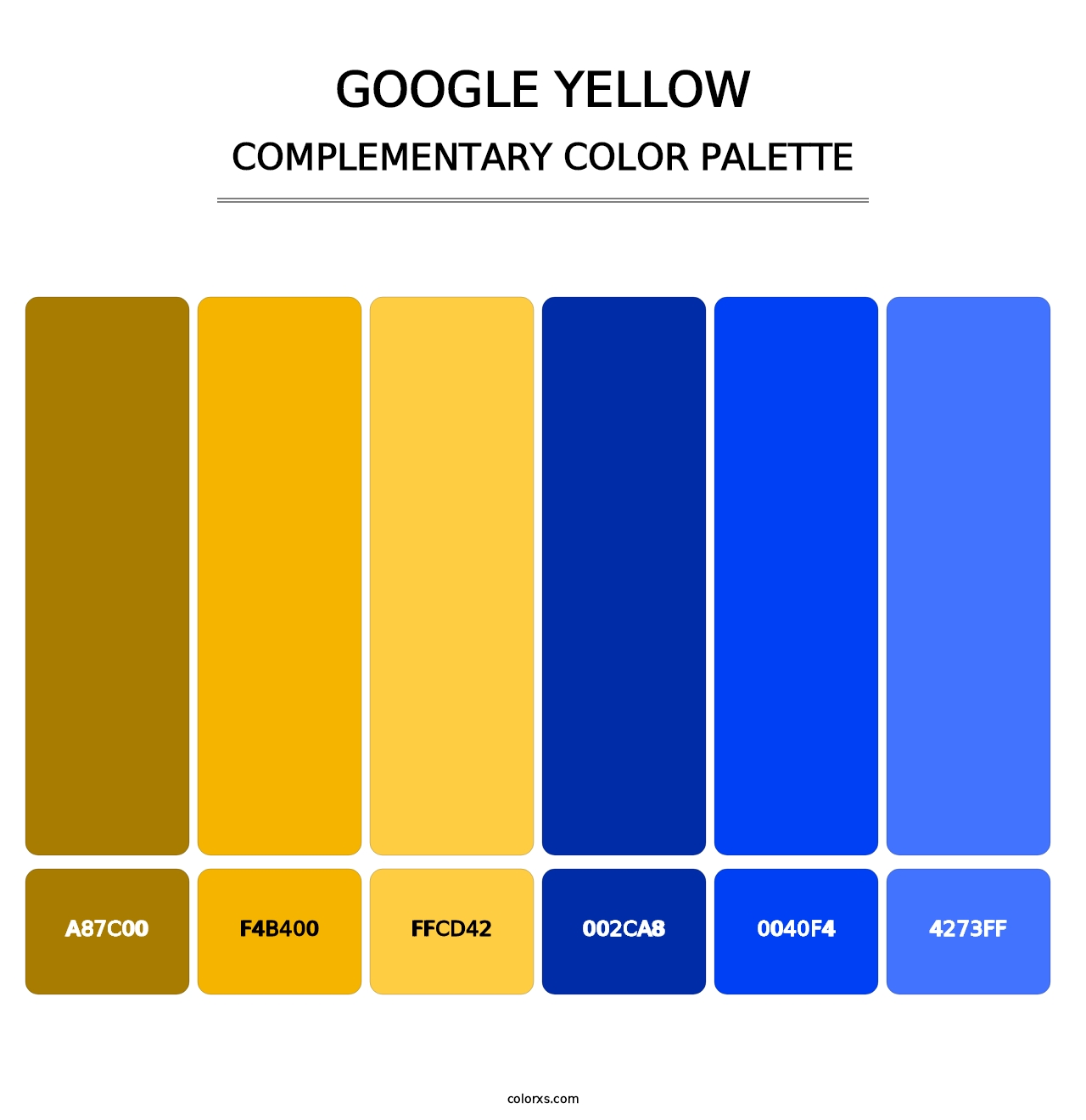 Google Yellow - Complementary Color Palette