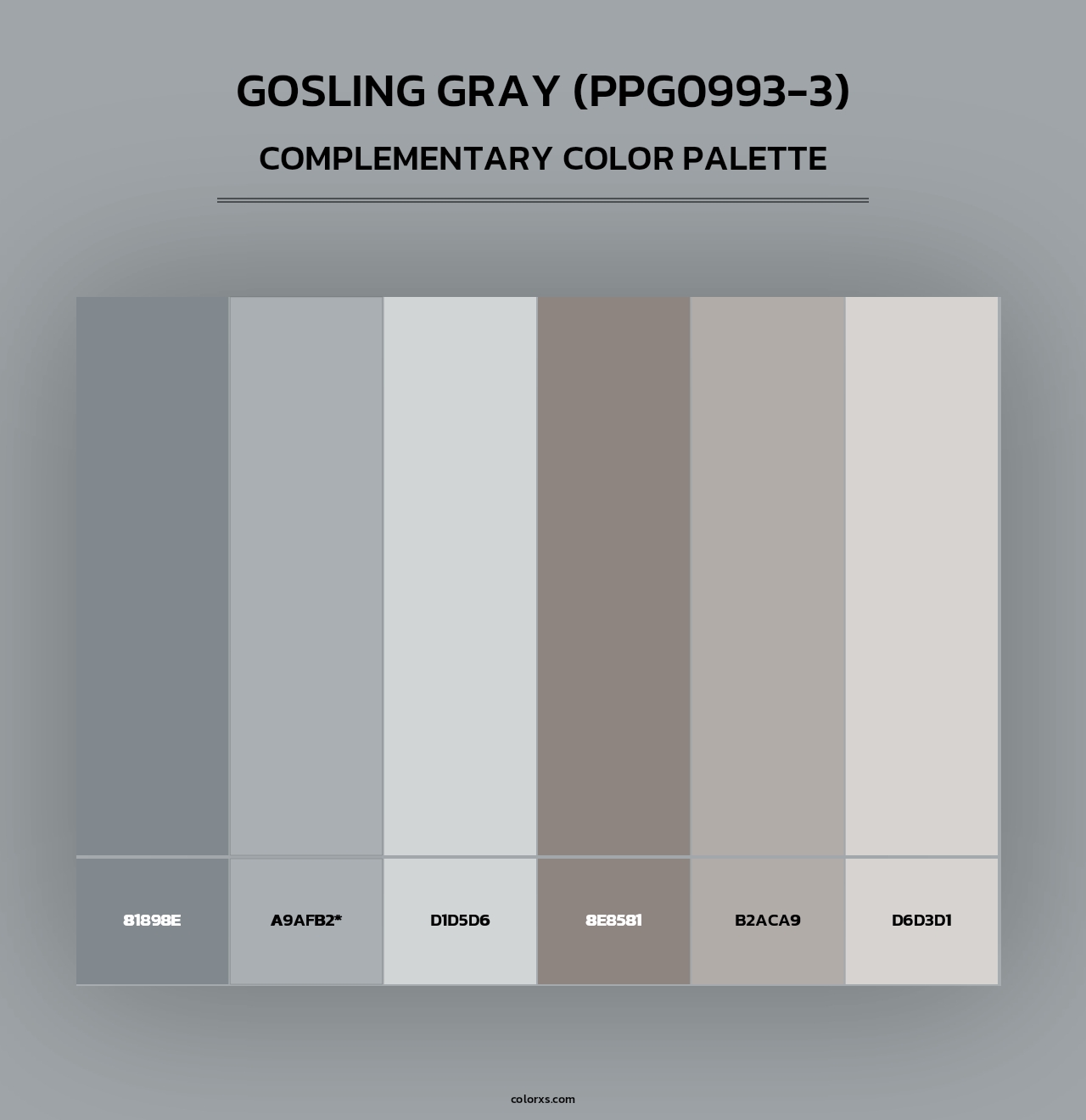 Gosling Gray (PPG0993-3) - Complementary Color Palette