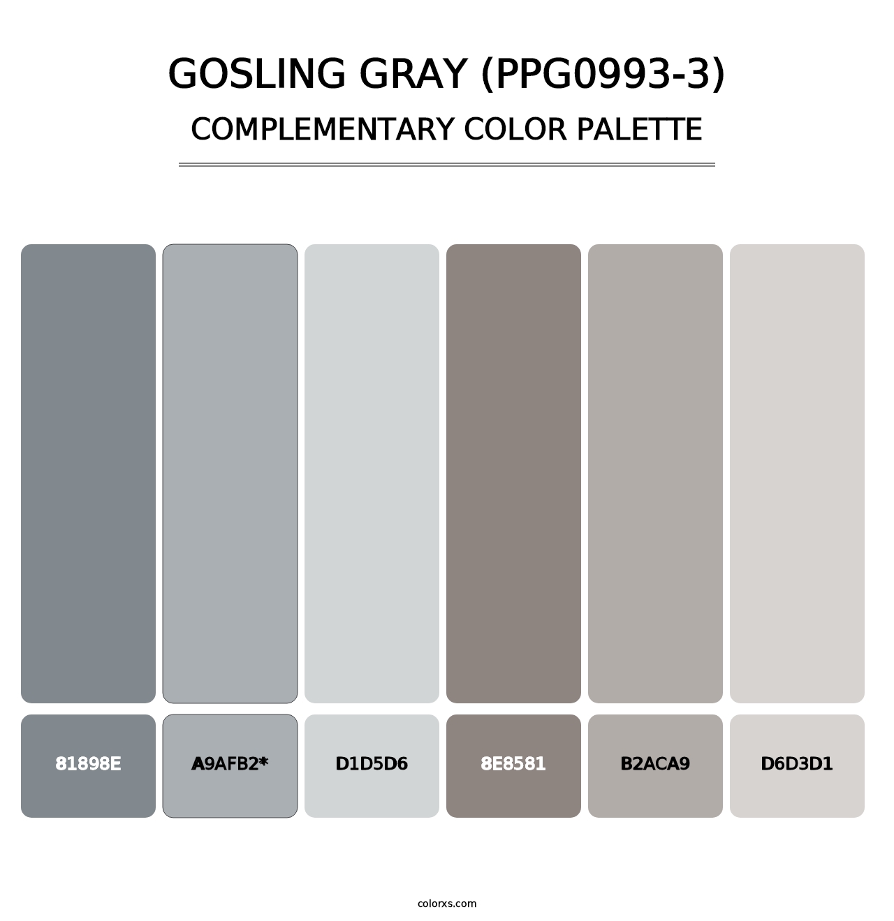 Gosling Gray (PPG0993-3) - Complementary Color Palette
