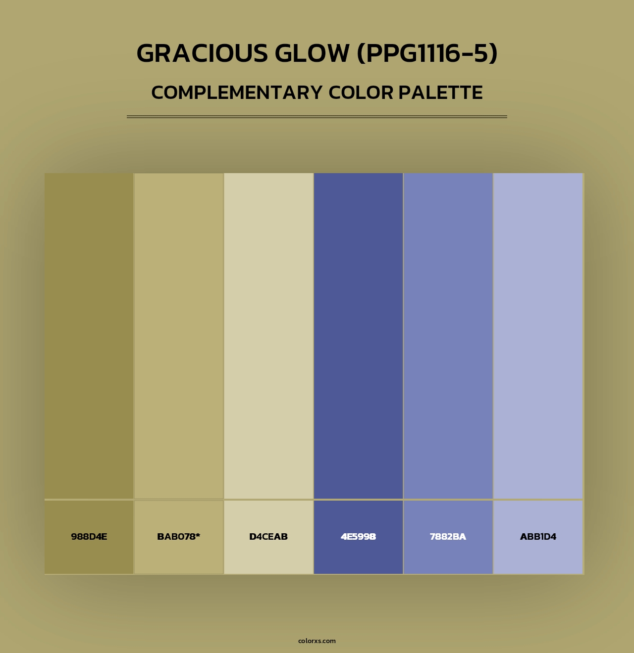 Gracious Glow (PPG1116-5) - Complementary Color Palette