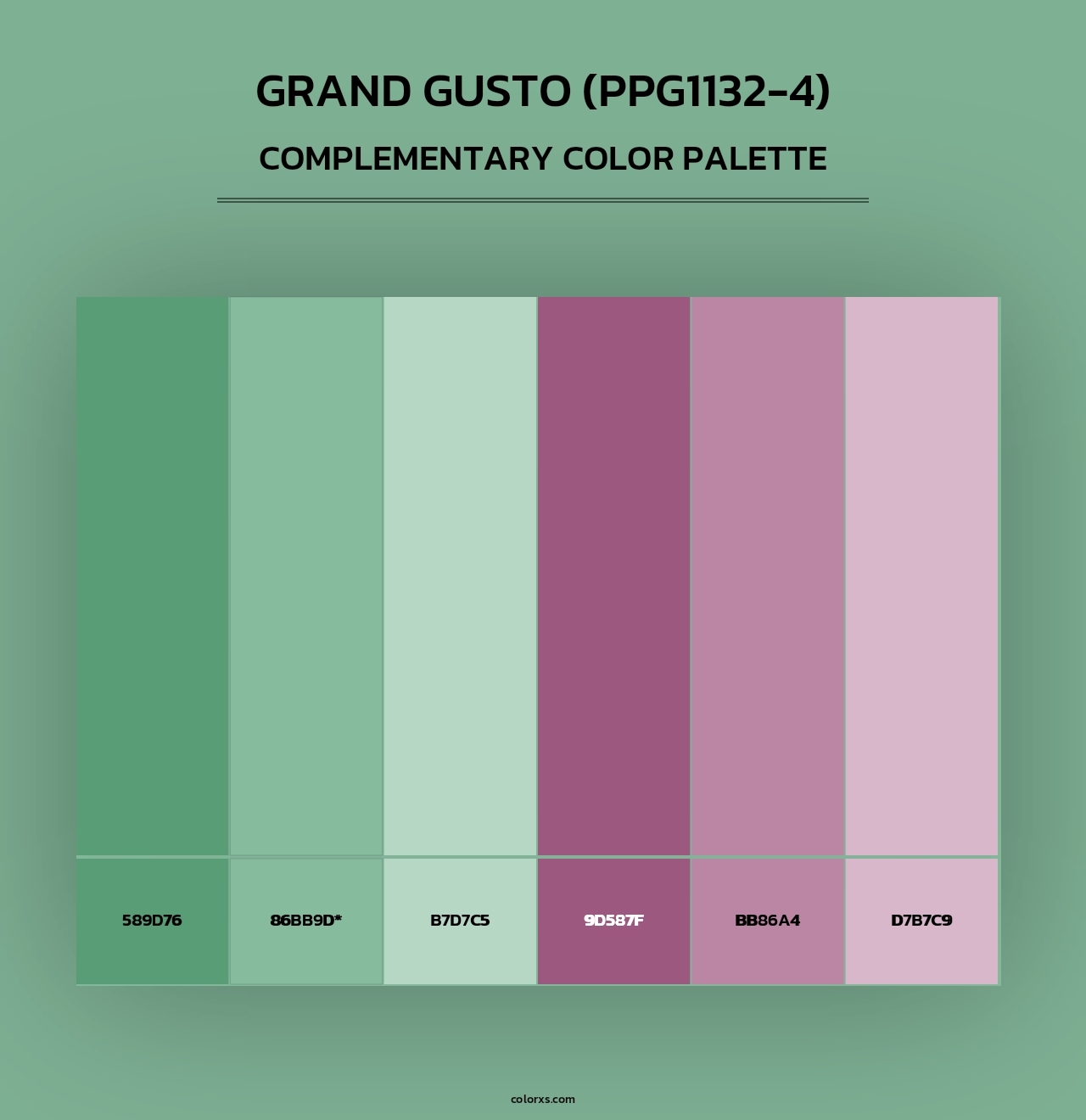 Grand Gusto (PPG1132-4) - Complementary Color Palette