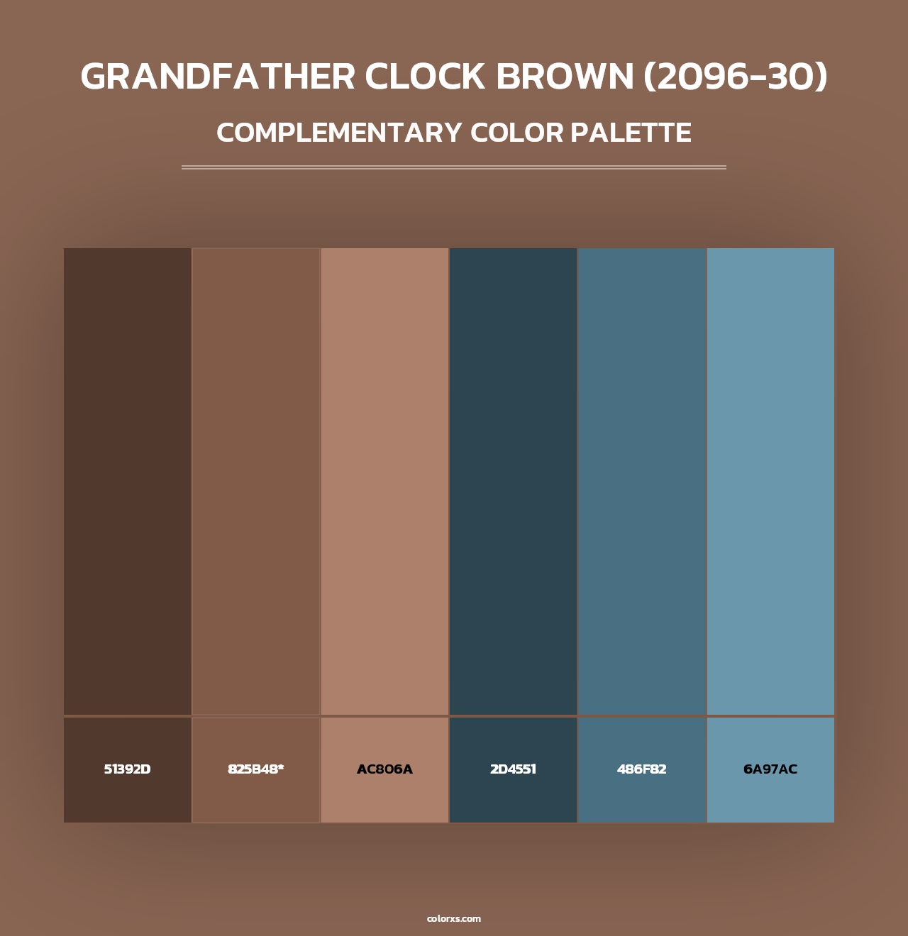 Grandfather Clock Brown (2096-30) - Complementary Color Palette