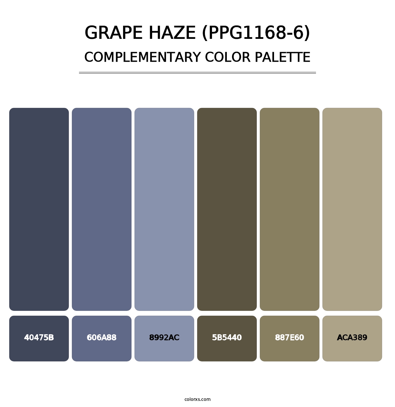 Grape Haze (PPG1168-6) - Complementary Color Palette