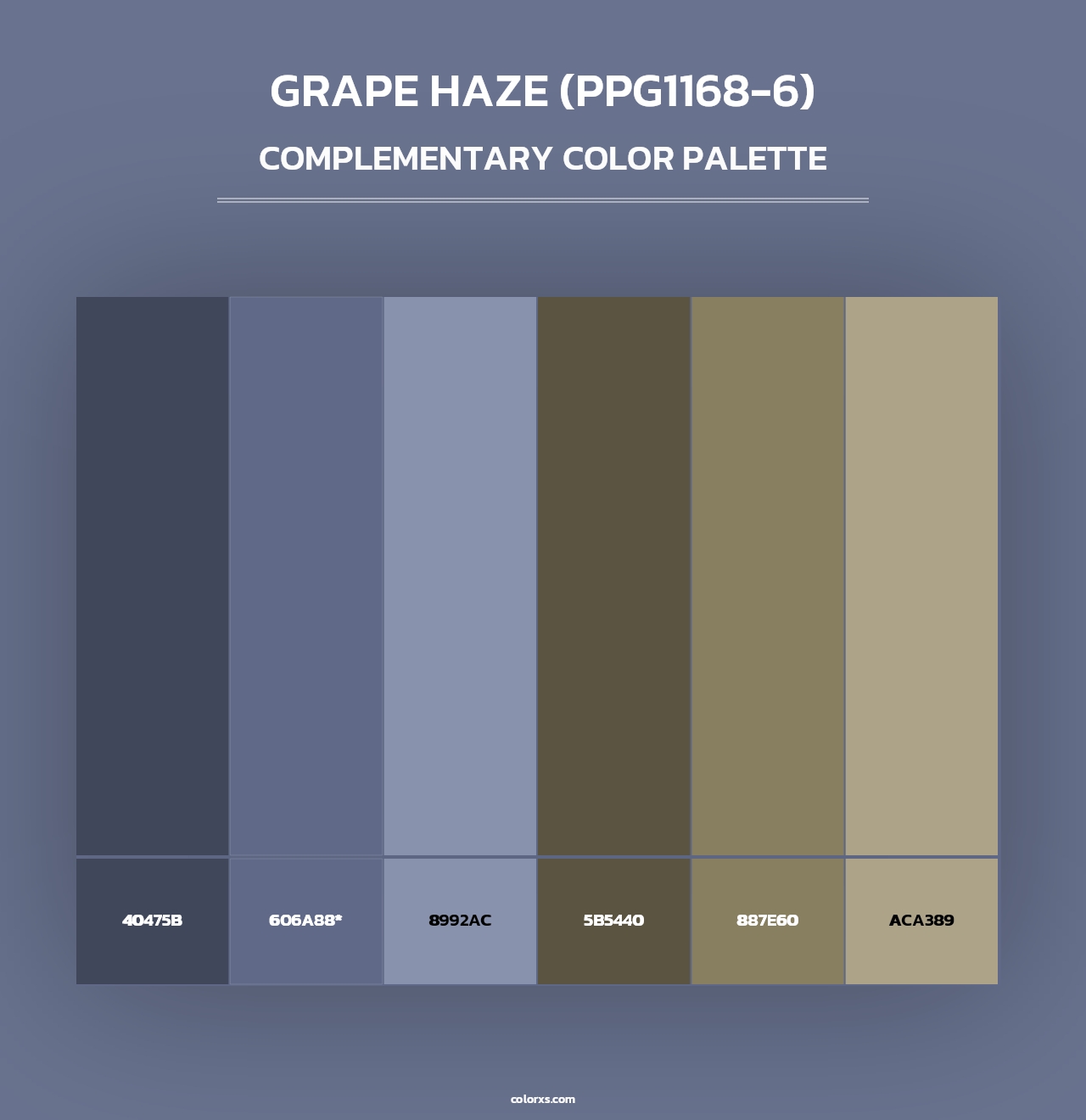 Grape Haze (PPG1168-6) - Complementary Color Palette