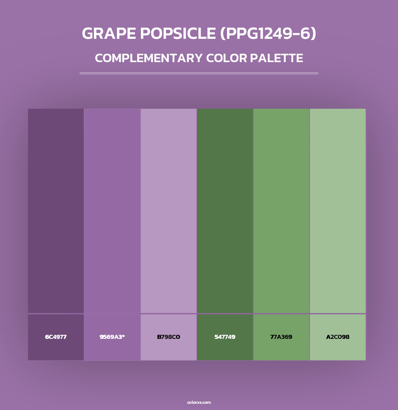 Grape Popsicle (PPG1249-6) - Complementary Color Palette
