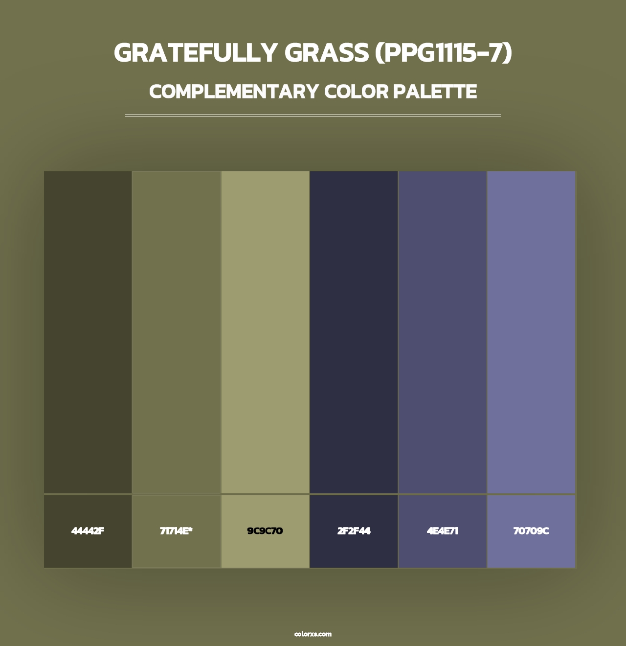 Gratefully Grass (PPG1115-7) - Complementary Color Palette