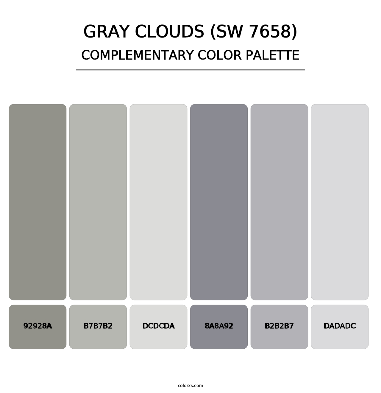 Gray Clouds (SW 7658) - Complementary Color Palette
