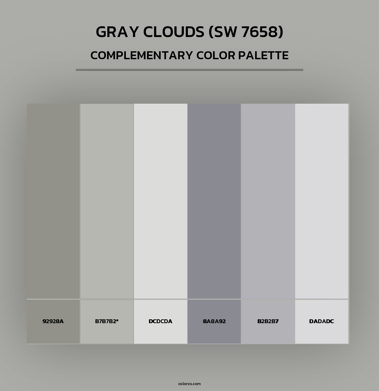 Gray Clouds (SW 7658) - Complementary Color Palette