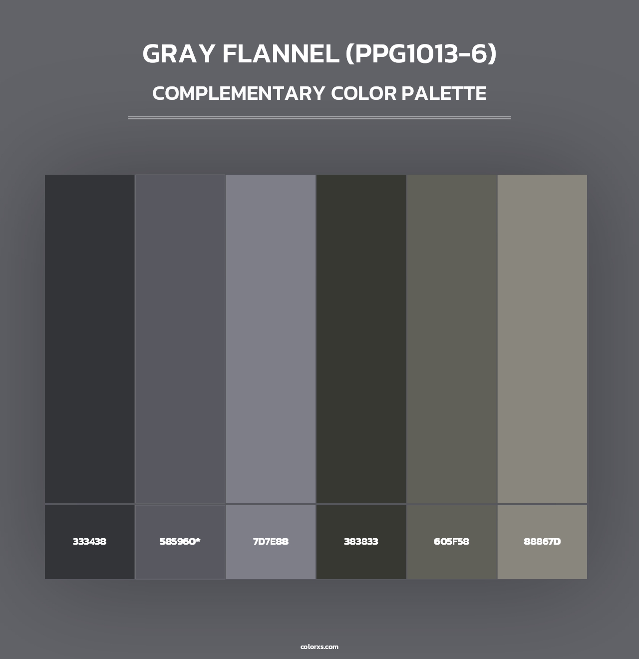 Gray Flannel (PPG1013-6) - Complementary Color Palette