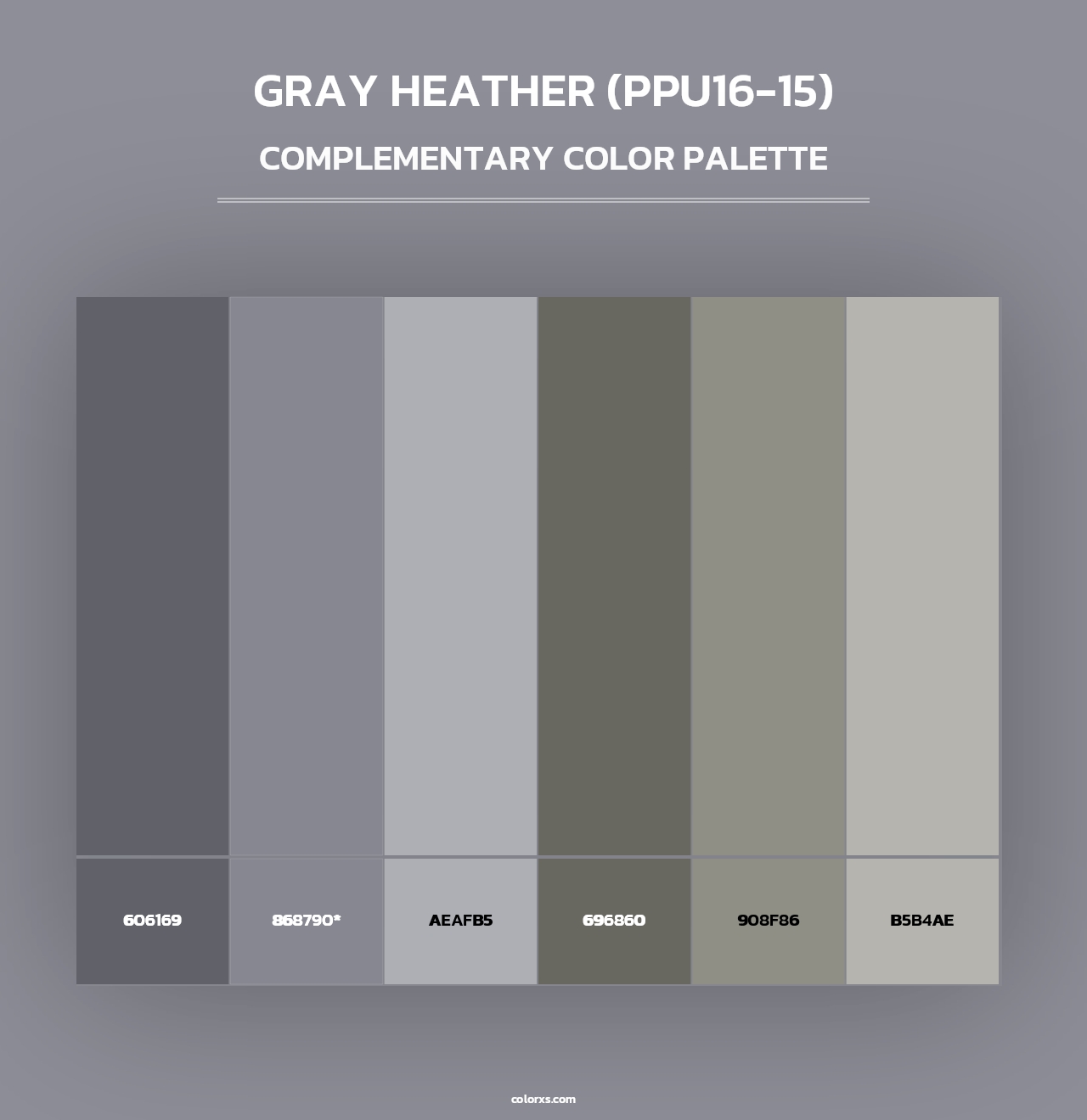 Gray Heather (PPU16-15) - Complementary Color Palette