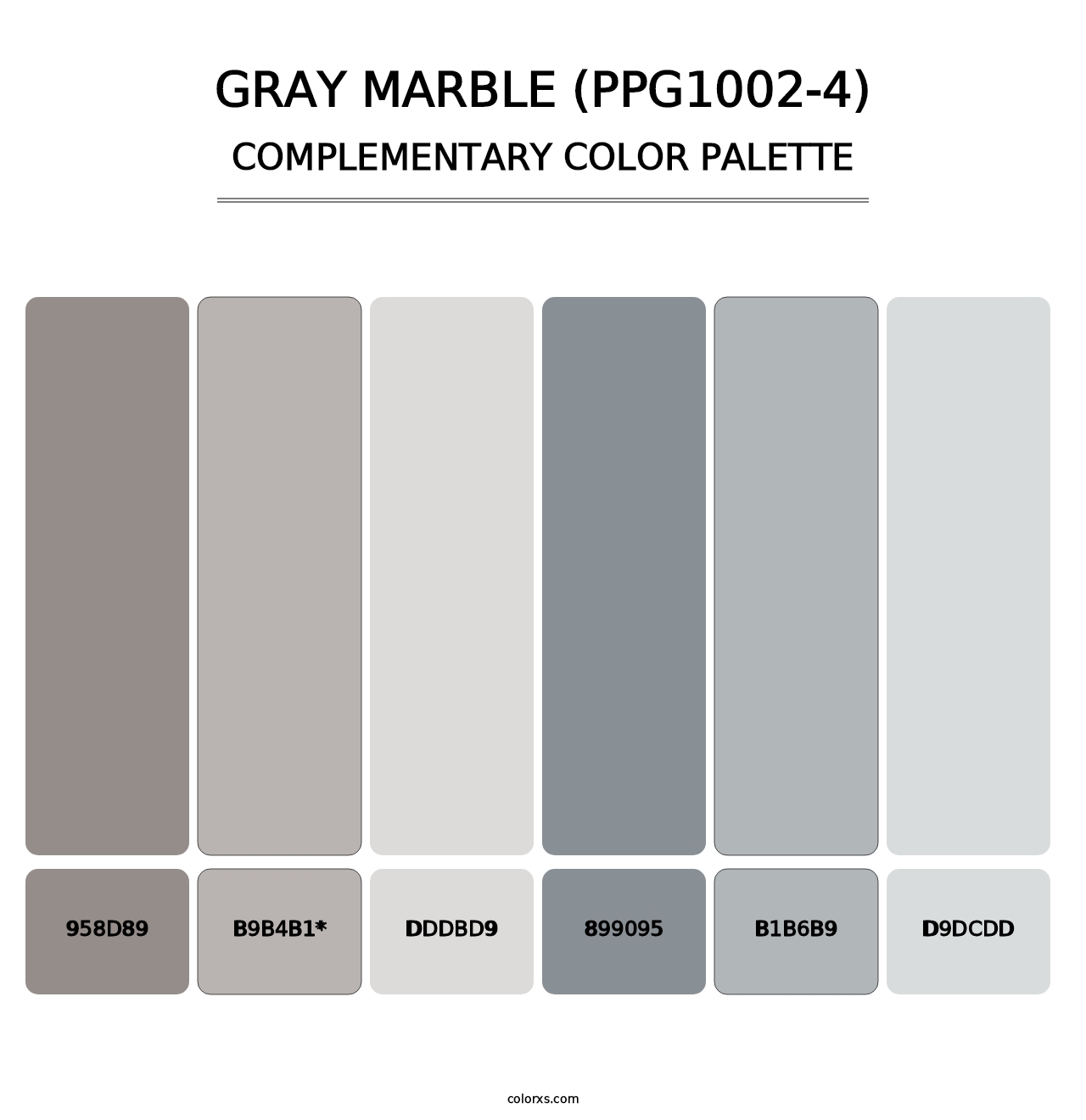 Gray Marble (PPG1002-4) - Complementary Color Palette