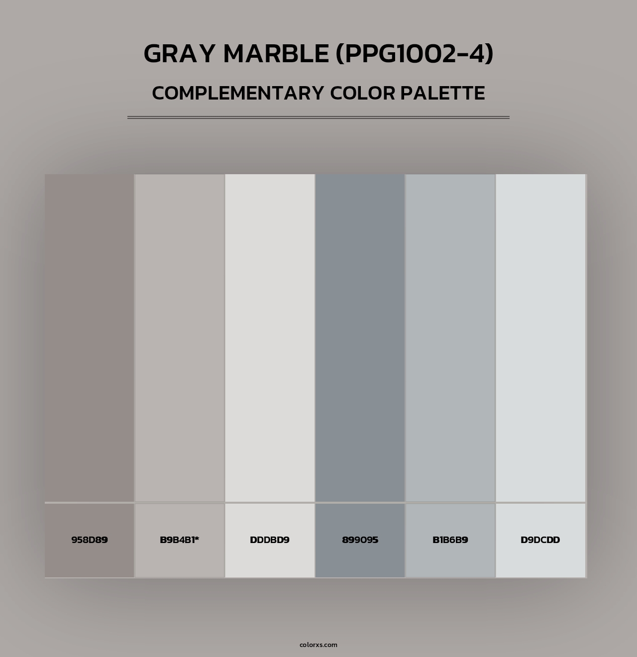 Gray Marble (PPG1002-4) - Complementary Color Palette