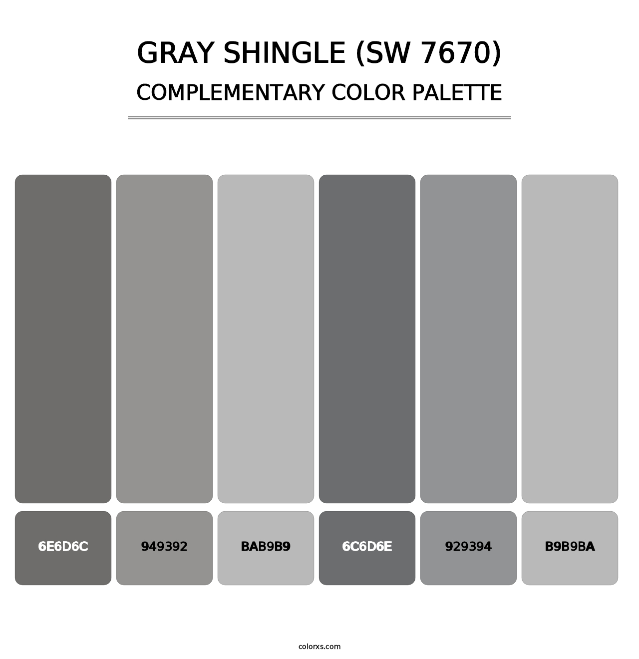 Gray Shingle (SW 7670) - Complementary Color Palette