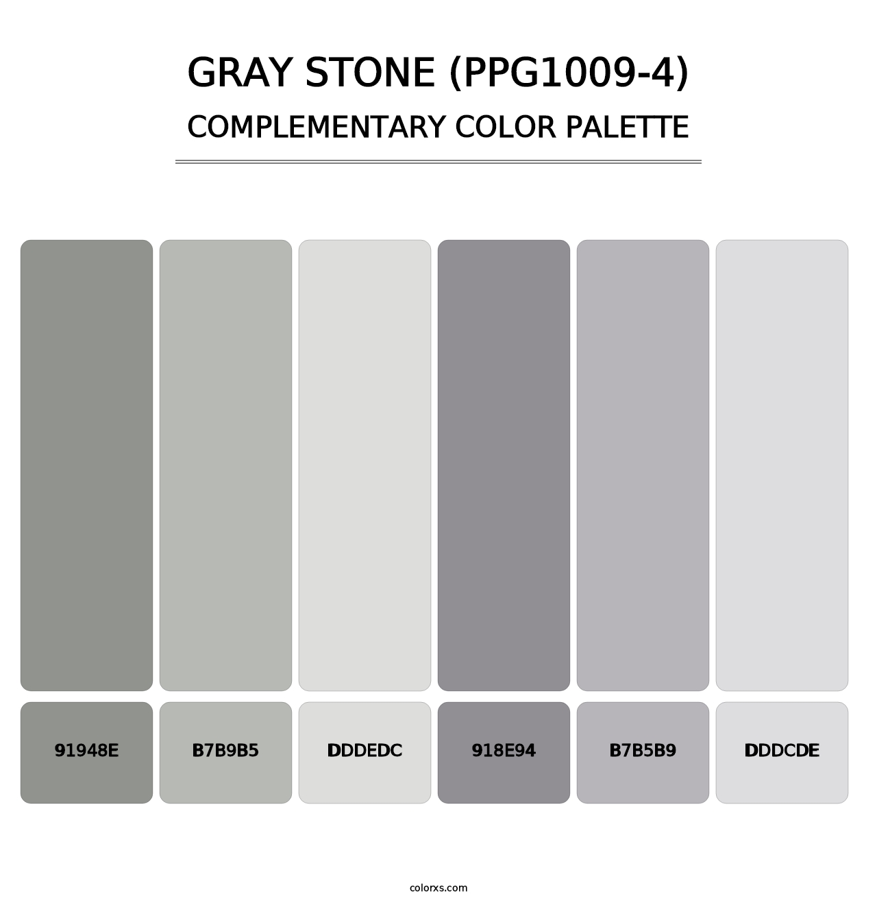 Gray Stone (PPG1009-4) - Complementary Color Palette