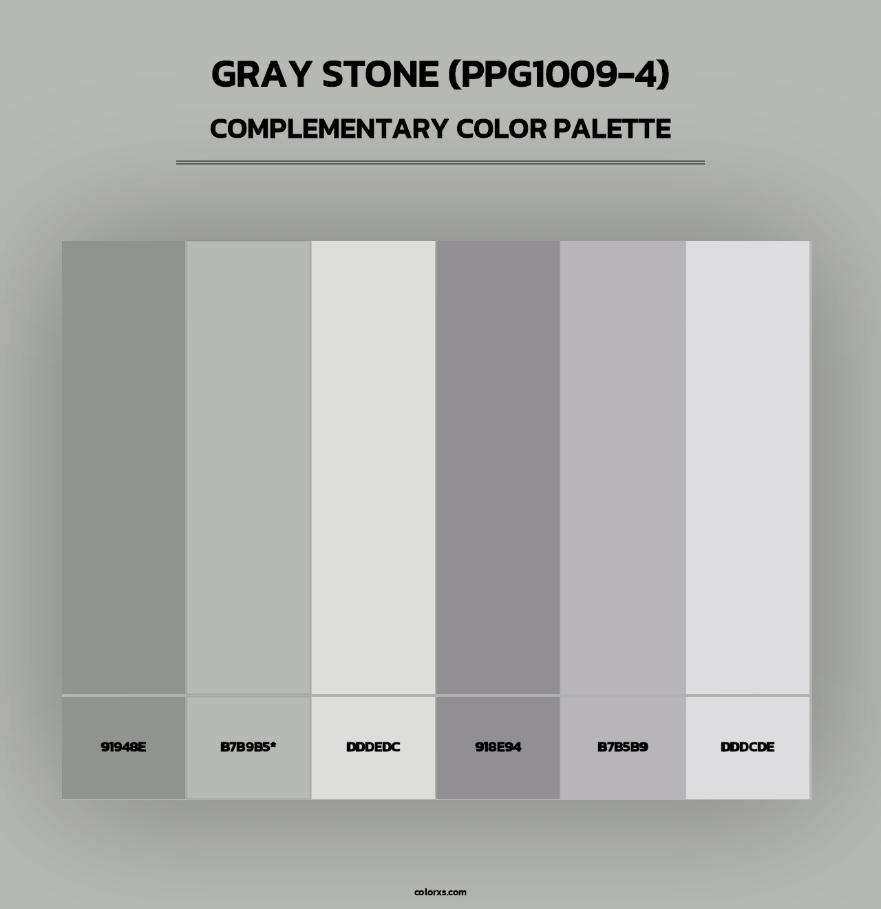 Gray Stone (PPG1009-4) - Complementary Color Palette