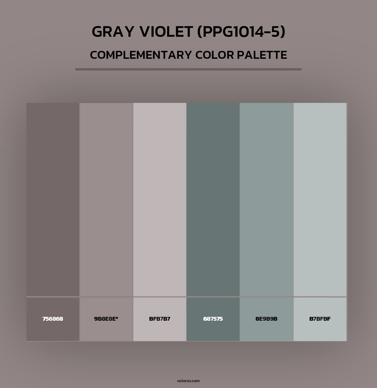 Gray Violet (PPG1014-5) - Complementary Color Palette