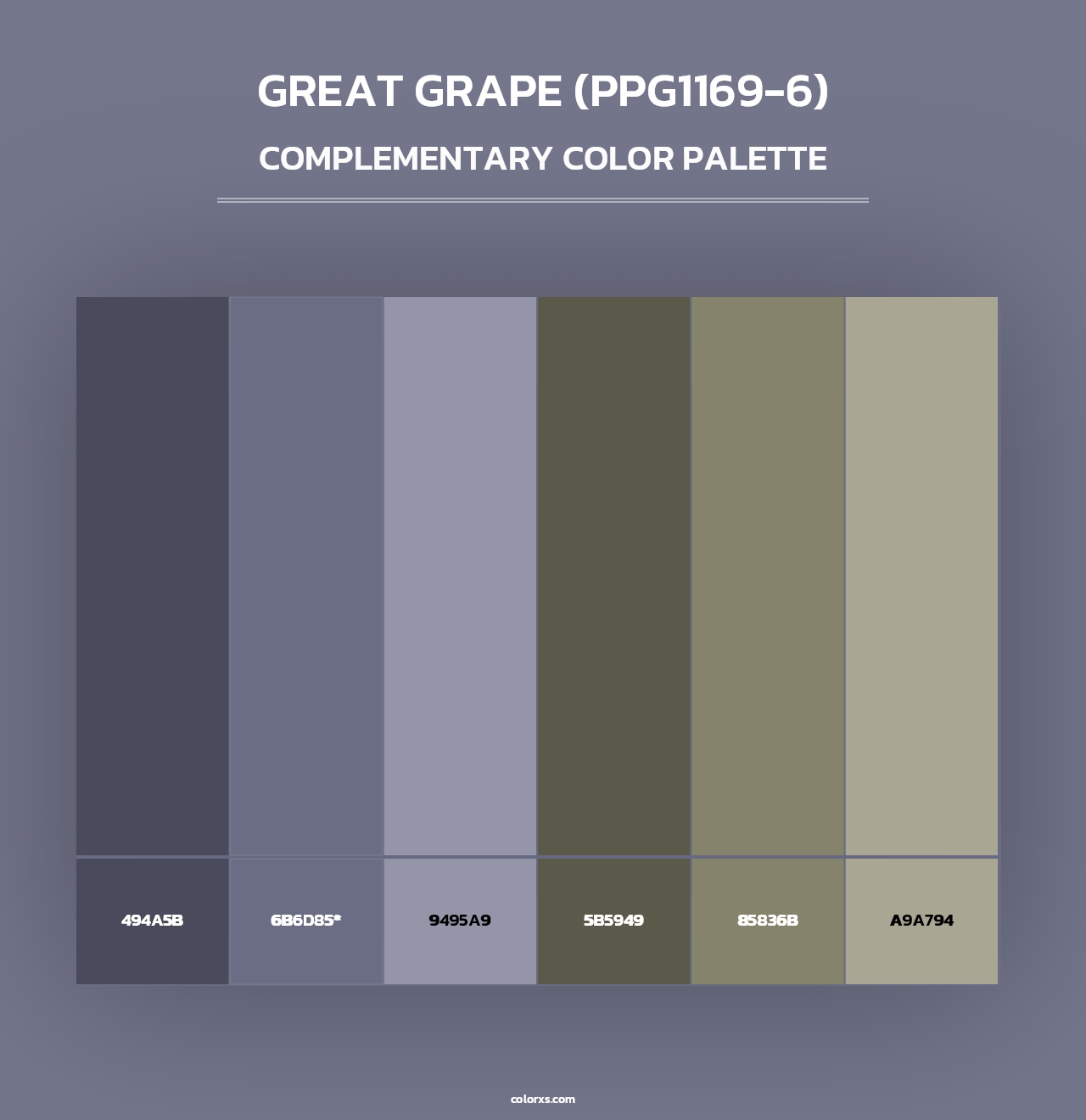 Great Grape (PPG1169-6) - Complementary Color Palette
