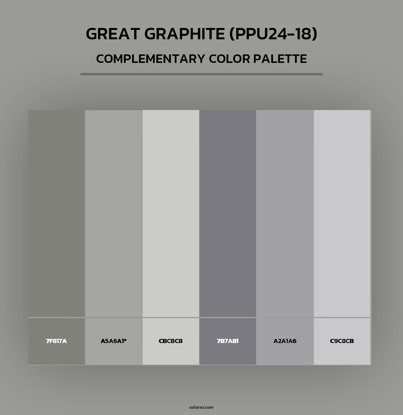 Great Graphite (PPU24-18) - Complementary Color Palette