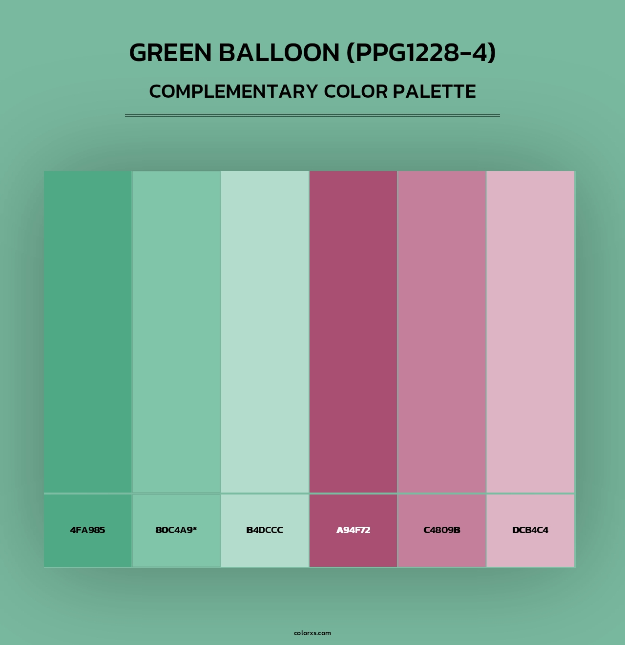 Green Balloon (PPG1228-4) - Complementary Color Palette