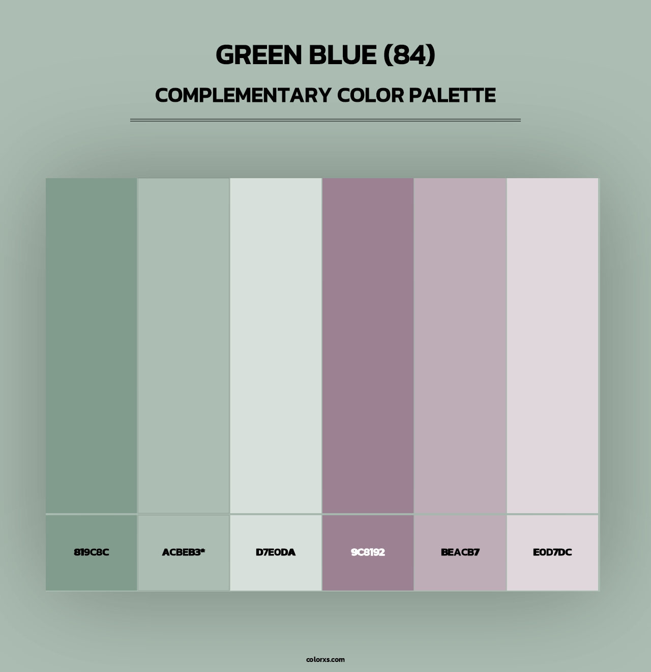 Green Blue (84) - Complementary Color Palette