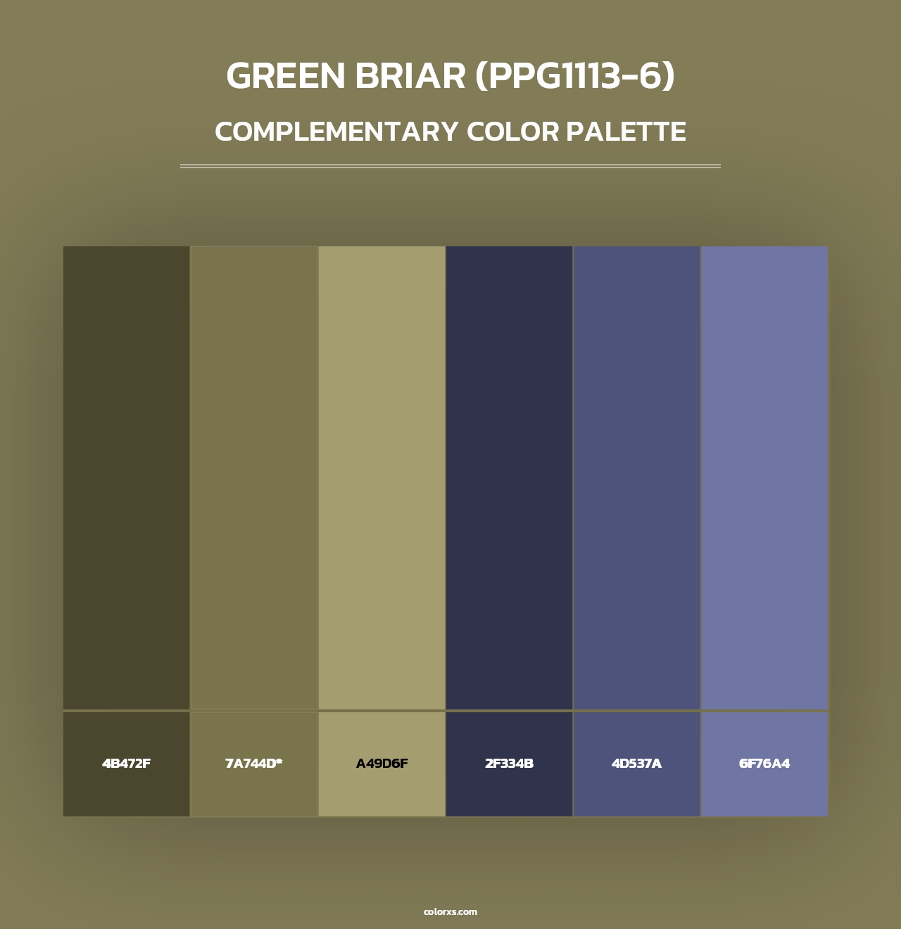 Green Briar (PPG1113-6) - Complementary Color Palette