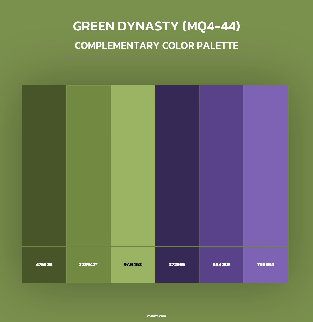 Green Dynasty (MQ4-44) - Complementary Color Palette