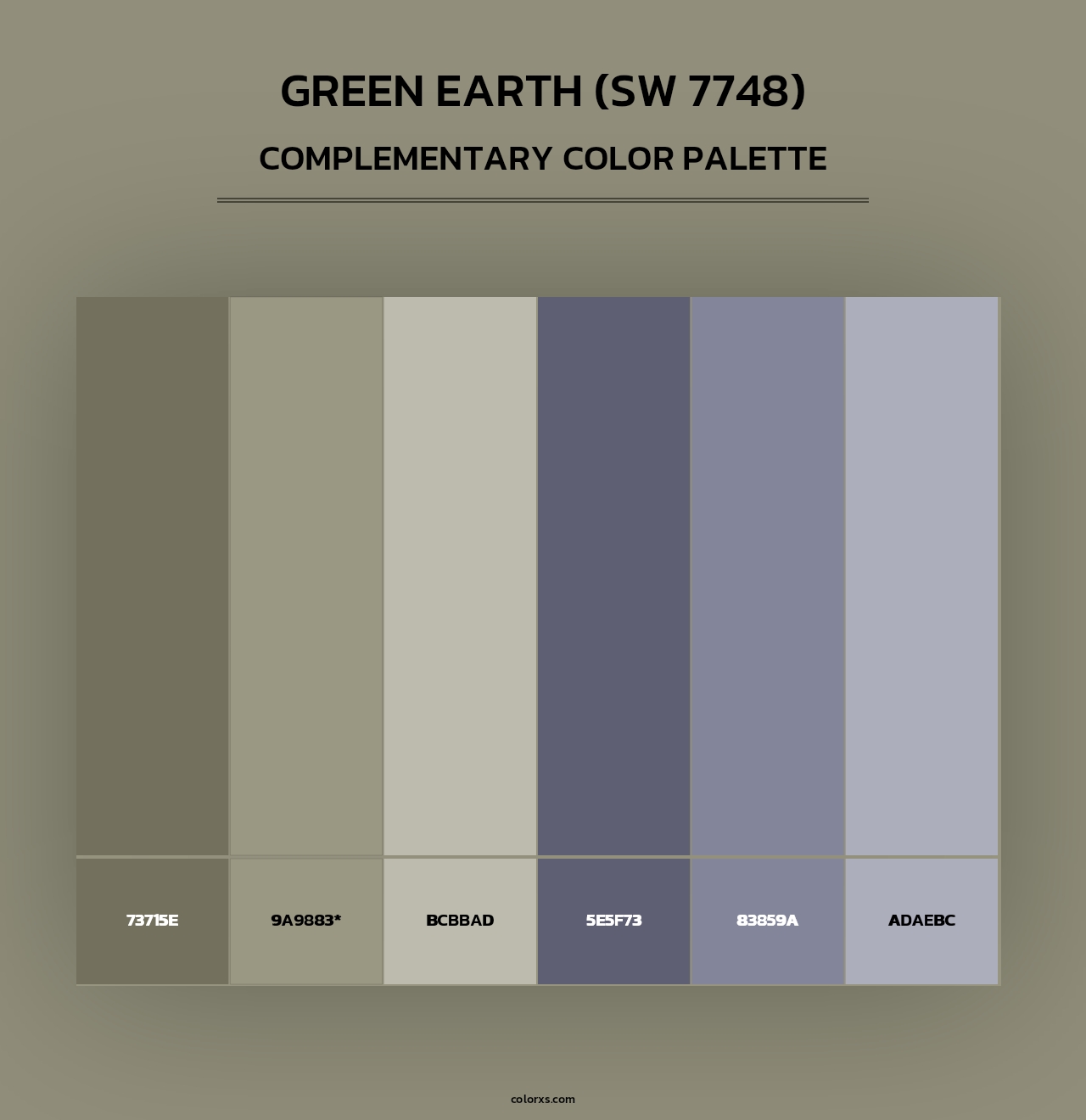 Green Earth (SW 7748) - Complementary Color Palette
