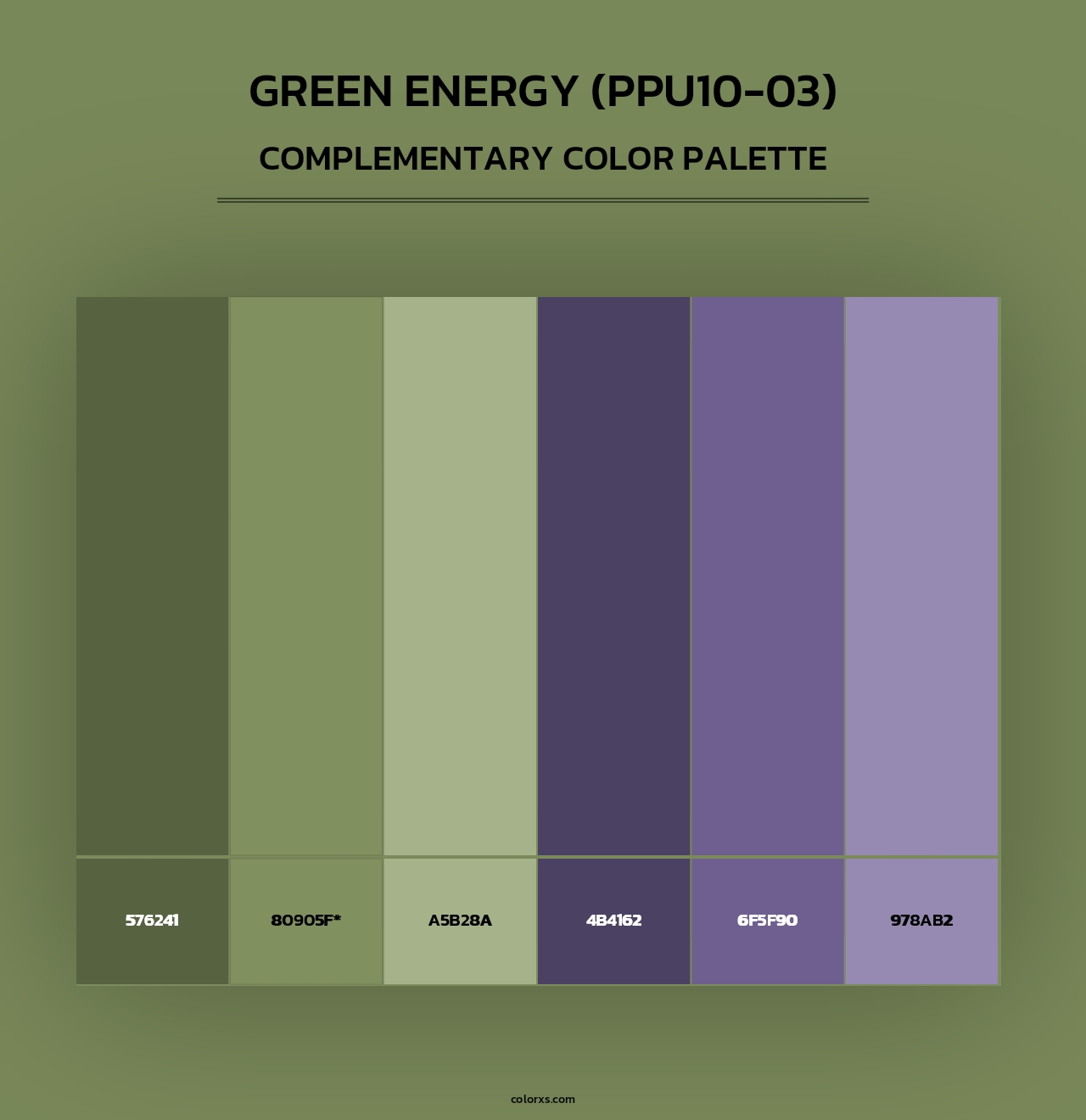 Green Energy (PPU10-03) - Complementary Color Palette