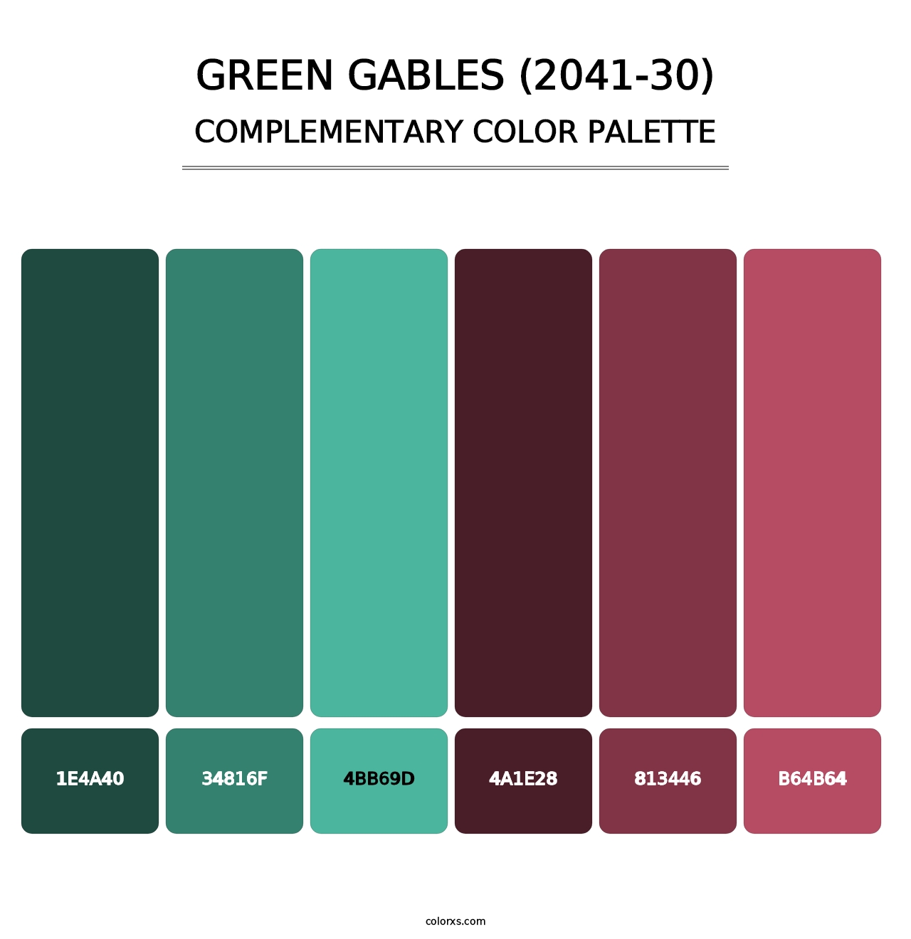 Green Gables (2041-30) - Complementary Color Palette