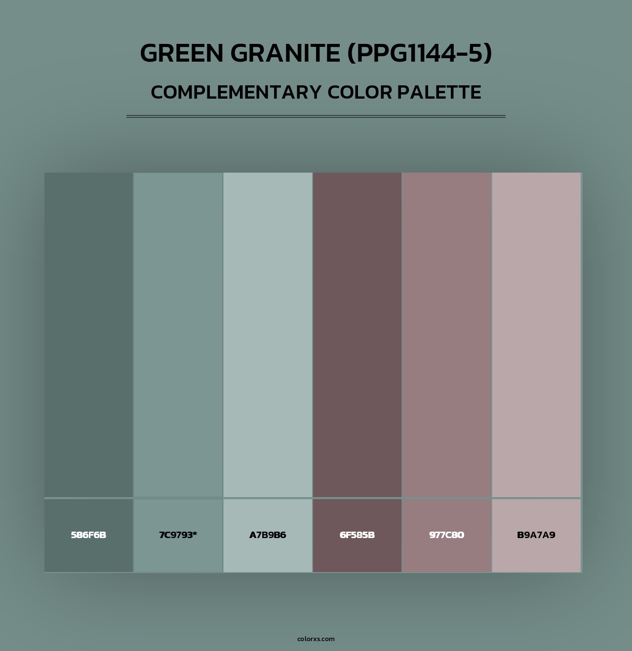 Green Granite (PPG1144-5) - Complementary Color Palette