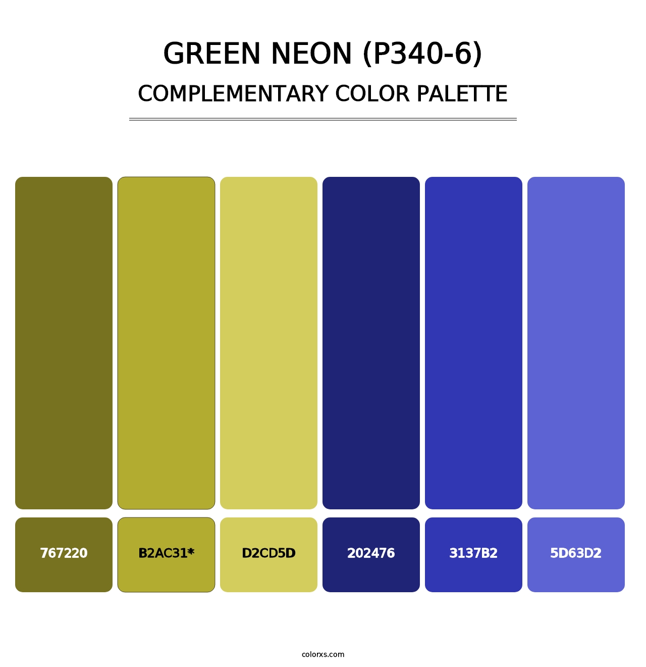 Green Neon (P340-6) - Complementary Color Palette