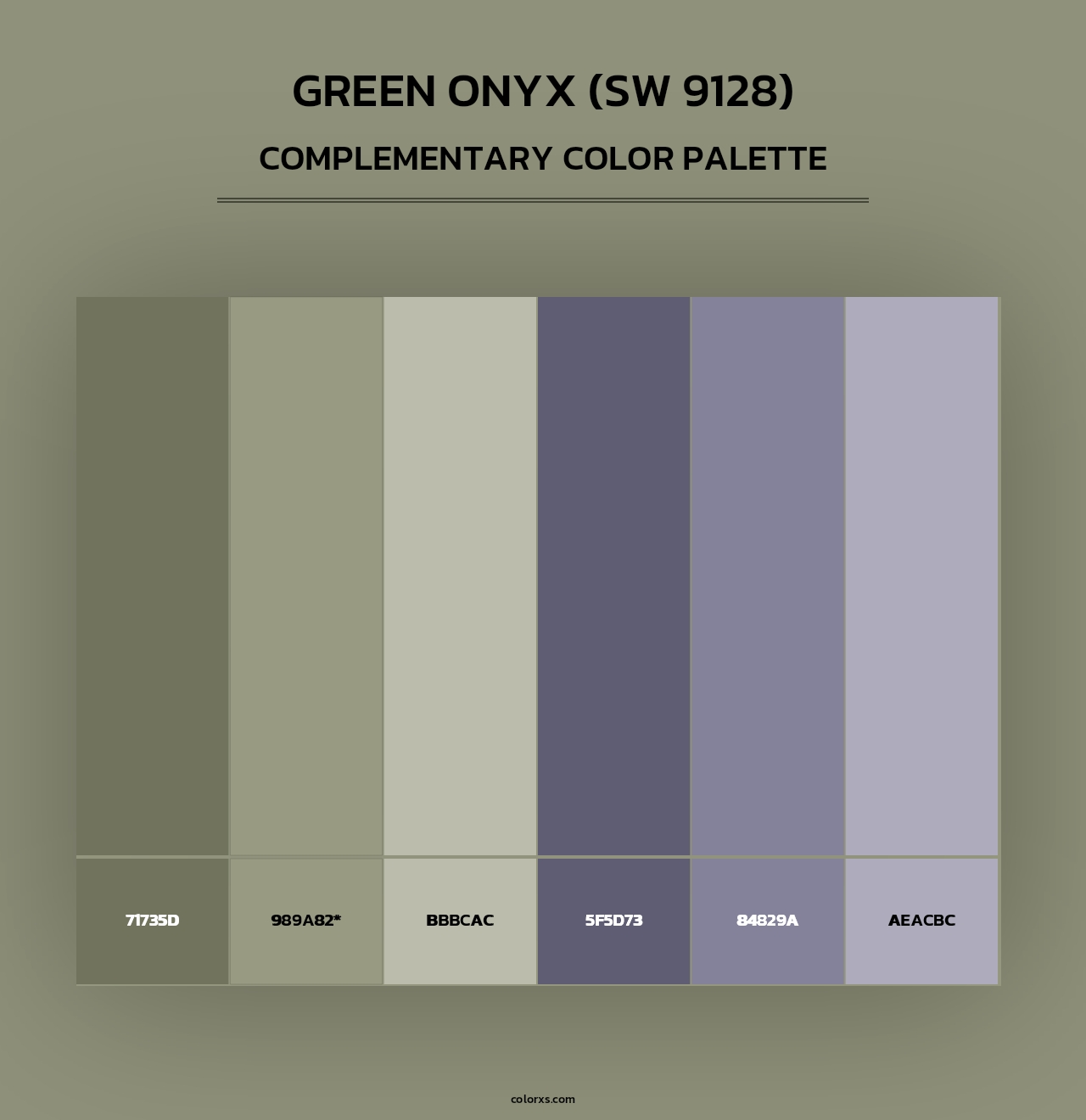 Green Onyx (SW 9128) - Complementary Color Palette