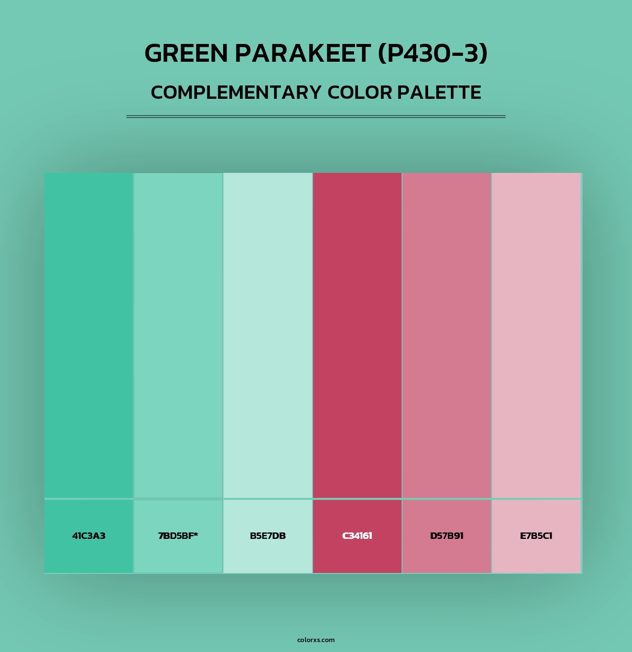 Green Parakeet (P430-3) - Complementary Color Palette