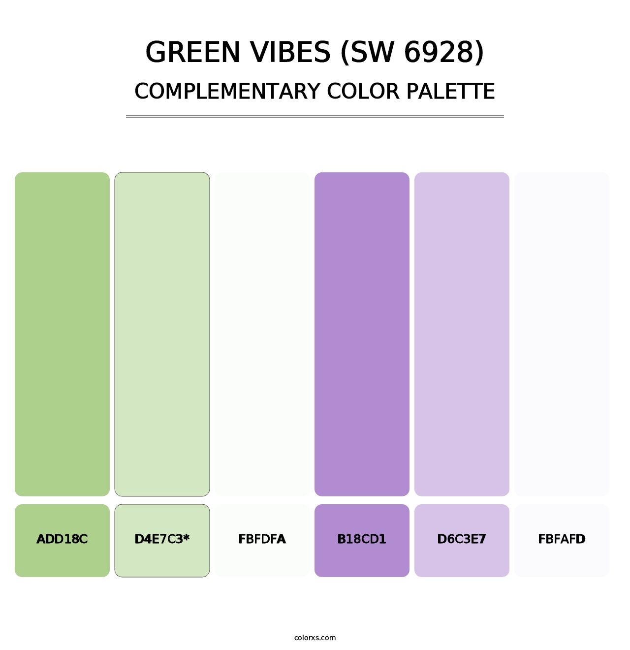 Green Vibes (SW 6928) - Complementary Color Palette