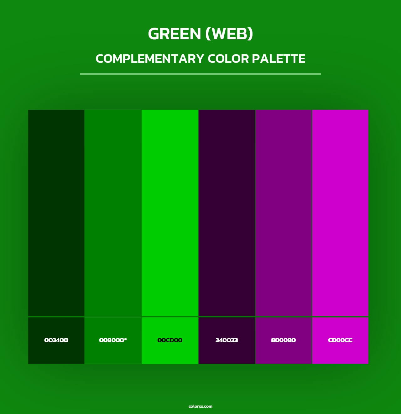 Green (Web) - Complementary Color Palette