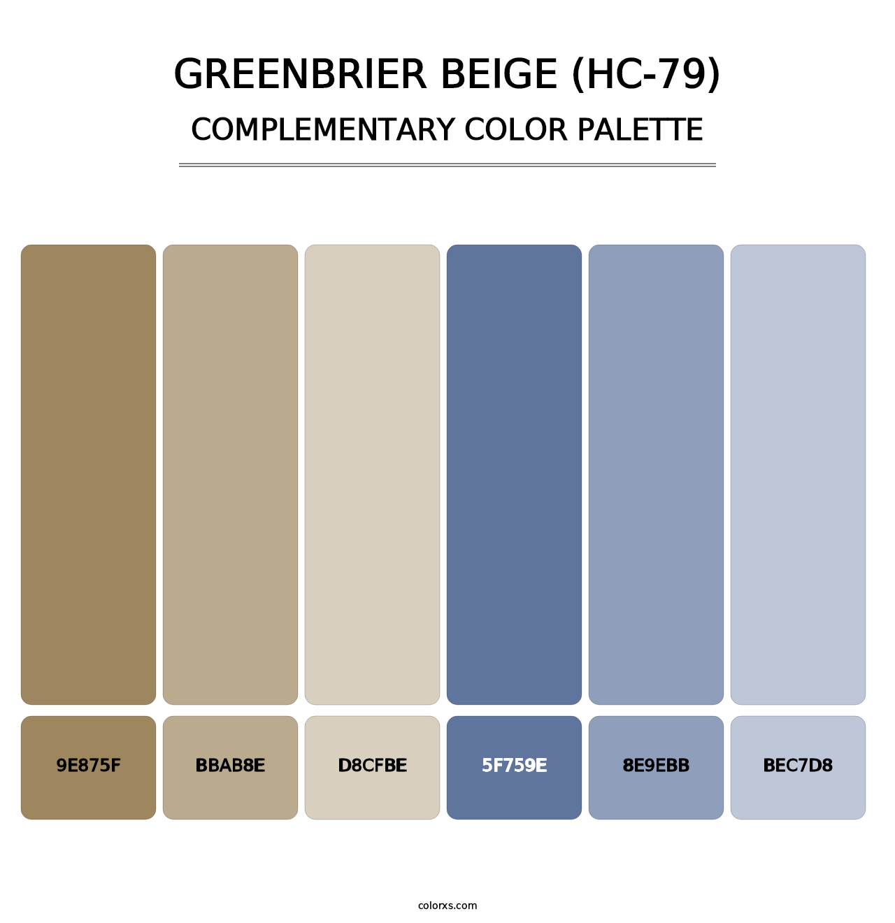 Greenbrier Beige (HC-79) - Complementary Color Palette