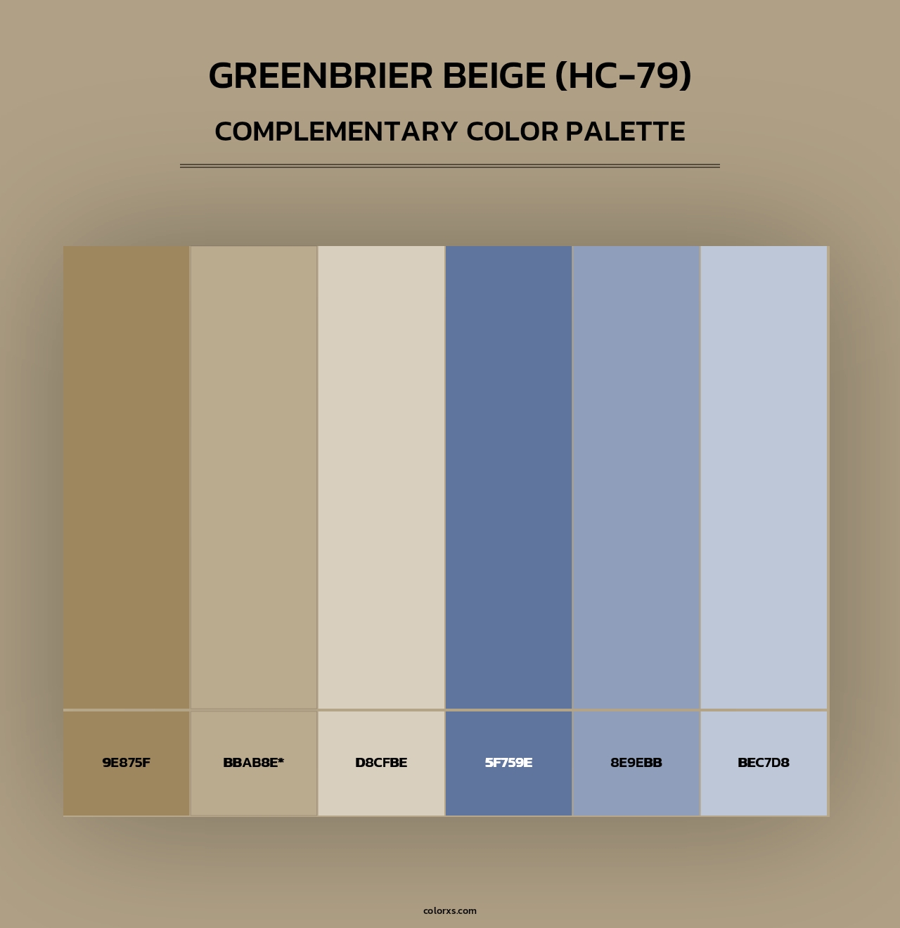 Greenbrier Beige (HC-79) - Complementary Color Palette