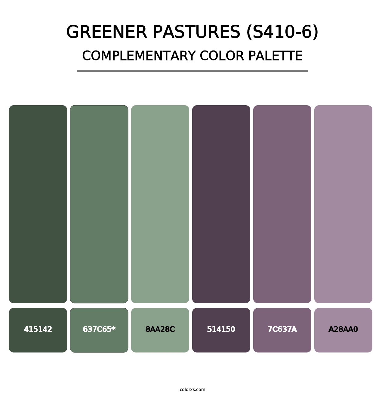 Greener Pastures (S410-6) - Complementary Color Palette