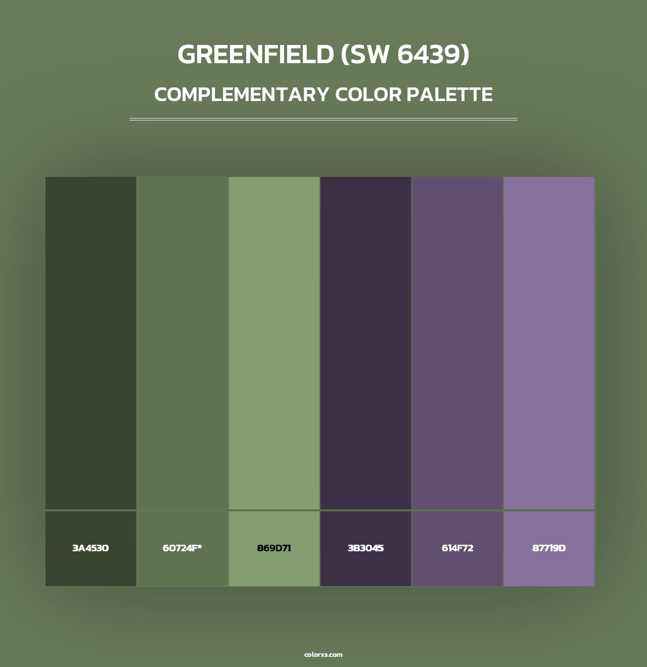 Greenfield (SW 6439) - Complementary Color Palette